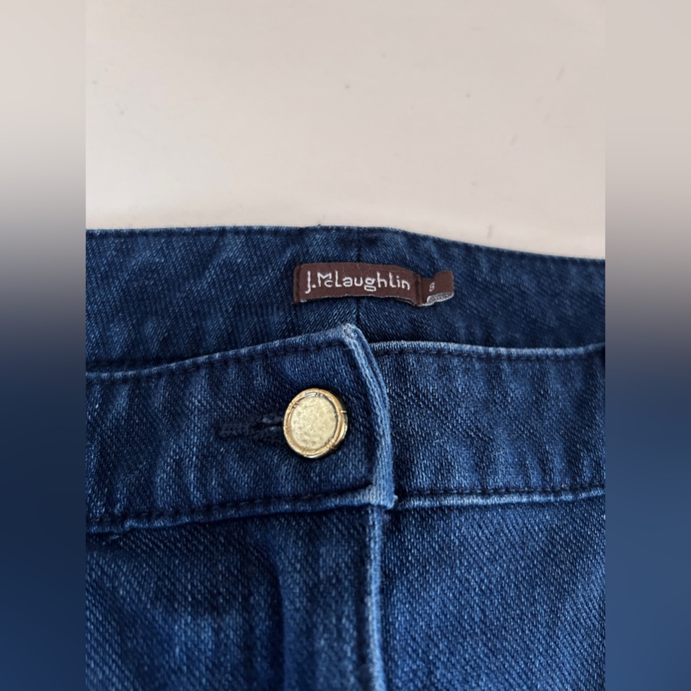 JMcLAUGHLIN Dark Denim Jeans Solid Stretch Comfy Lexi Pocket Button Size 8 - Picture 5 of 10